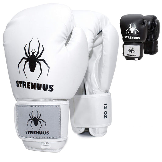 Strenuus Premium Boxing Gloves for Adults and Kids; Kickboxing Gloves; Boxing Gloves for Sparing; Boxing Gloves for Women; Boxing Gloves for Children; Boxing Gloves for Men (White, 6 oz) - Opticdeals